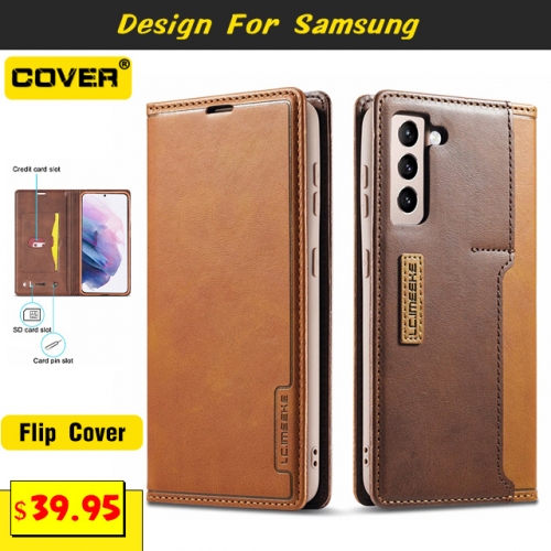 Leather Wallet Case For Samsung Galaxy S21/S21Plus/S21Ultra/S20/S20Plus/S20Ultra/S10/S10Plus/S10E/S9/S9Plus/S8/S8Plus