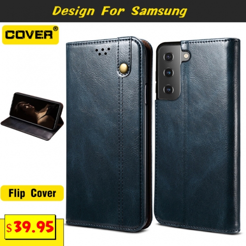 Leather Wallet Case For Samsung Galaxy S22/S22Plus/S22Ultra