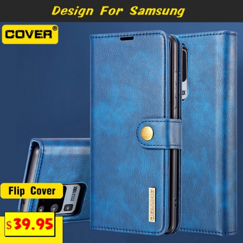 Leather Wallet Case For Galaxy S22/S22Plus/S22Ultra/S21/S21 Plus/S21 Ultra/S21FE/S20/S20 Plus/S20 Ultra/S20 FE/S10/S10 Plus/S9/S9 Plus/S8/S8 Plus