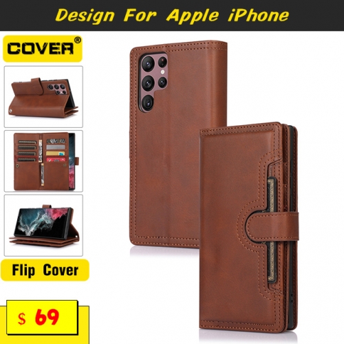 Leather Wallet Case For iPhone 13/13 Pro/13 Pro Max/13Mini/12/12 Pro/12 Pro Max/12Mini/11/11 Pro/11 Pro Max/X/XS/XR/XS Max/SE2/6/7/8 Series