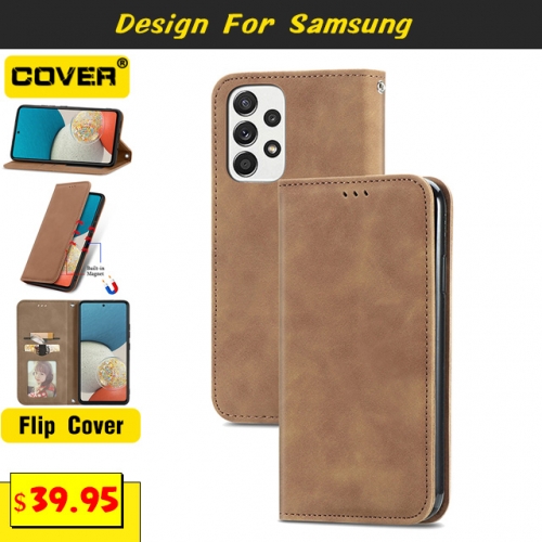 Leather Wallet Case For Samsung Galaxy S22/S22Plus/S22Ultra/S21/S21Plus/S21Ultra/S21FE/S20/S20Plus/S20Ultra/S20FE/S10/S9