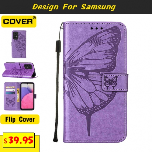 Leather Wallet Case For Samsung Galaxy S22/S22Plus/S22Ultra/S21/S21Plus/S21Ultra/S21FE/S20/S20Plus/S20Ultra/S20FE/S20Lite