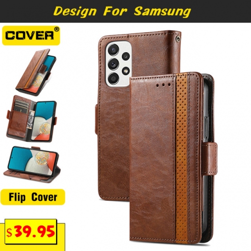 Leather Wallet Case For Samsung Galaxy S22/S22Plus/S22Ultra/S21/S21Plus/S21Ultra/S21FE/S20/S20Plus/S20Ultra/S20FE/S10/S10Plus/S9